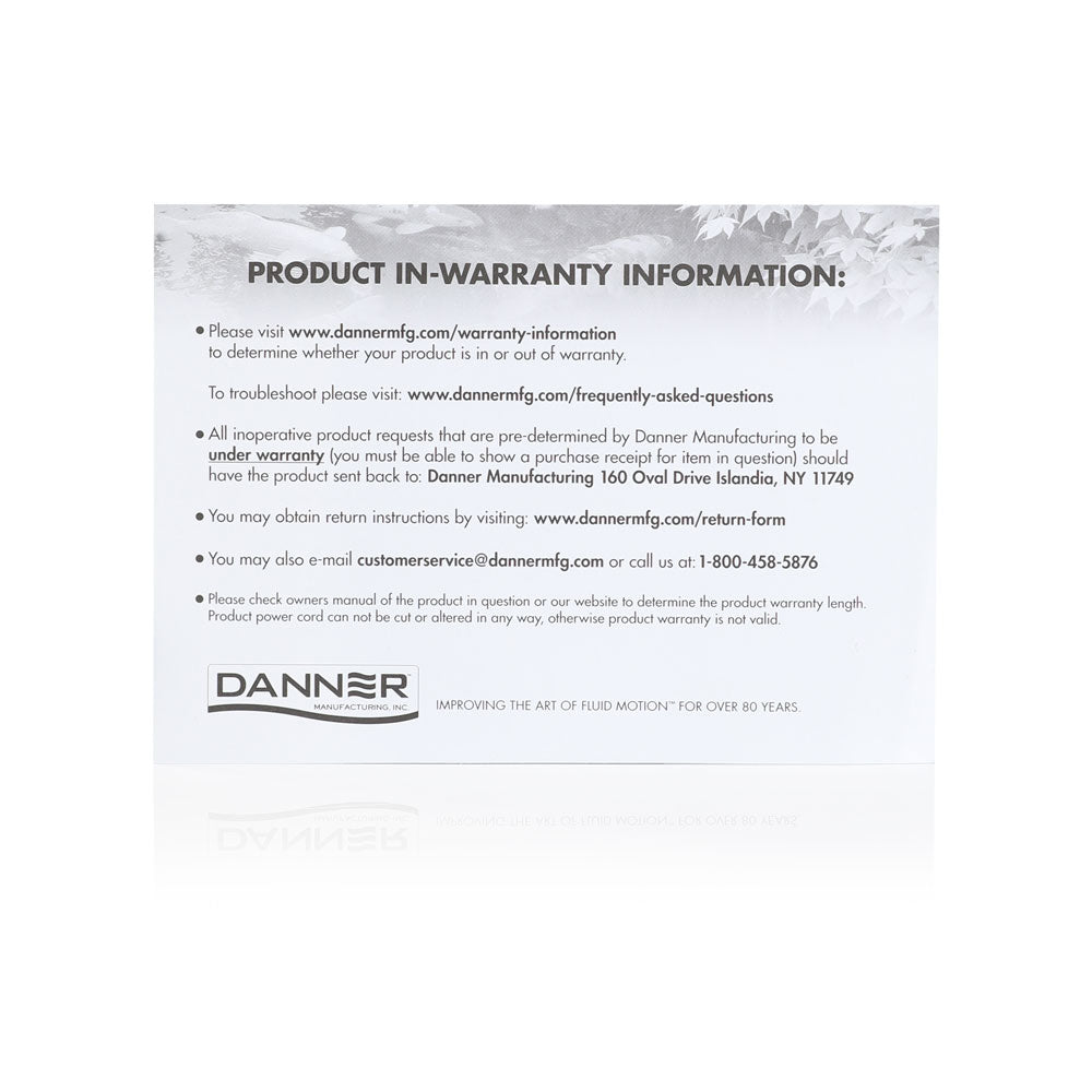 Danner Pump Warranty